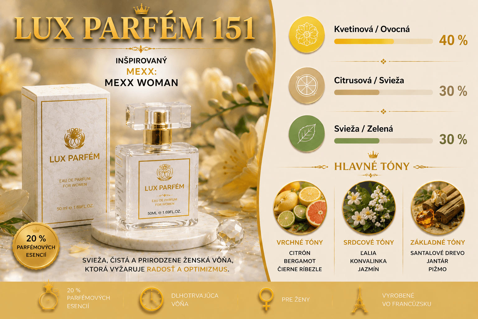 Lux Parfém 151 – Inšpirovaný Mexx: Mexx Woman
